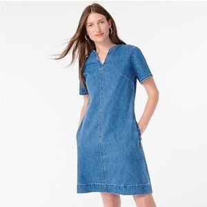 J crew v neck denim dress